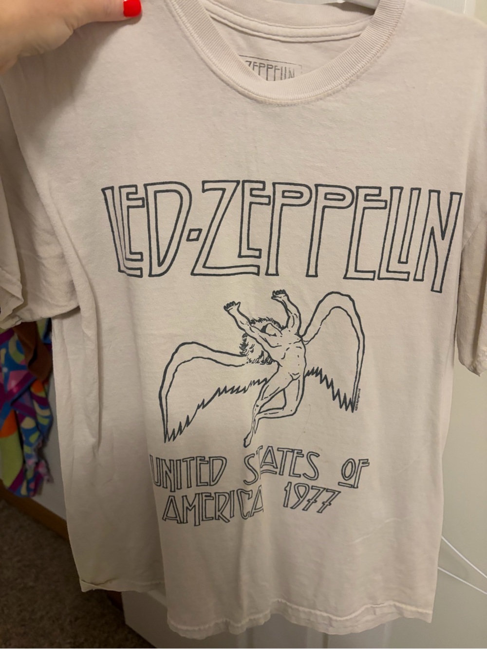 Led Zeppelin 1977 Tour Graphic Tee - Pale Pink